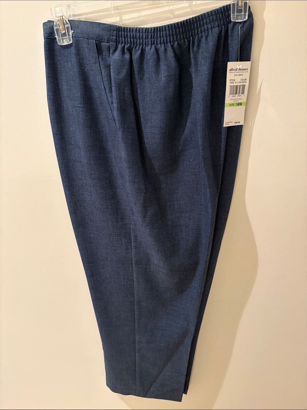 Alfred Dunner Navy Elastic Waist Dress Pants